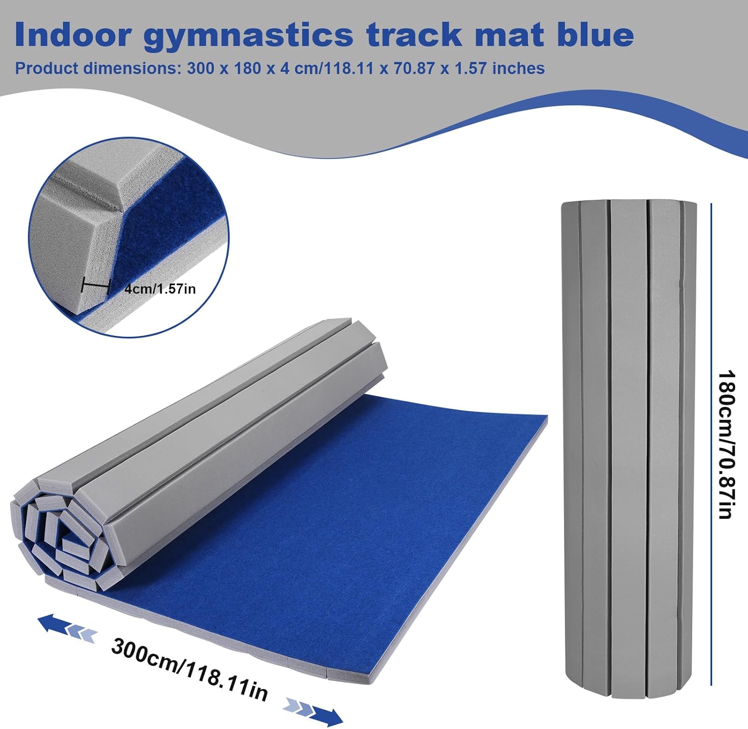 Generic Roll-Up Carpet Training Floor with Grippy Surface 118.11x70.87x1.57in Workout Mat for Home Yoga Fitness Pilates Martial Art
