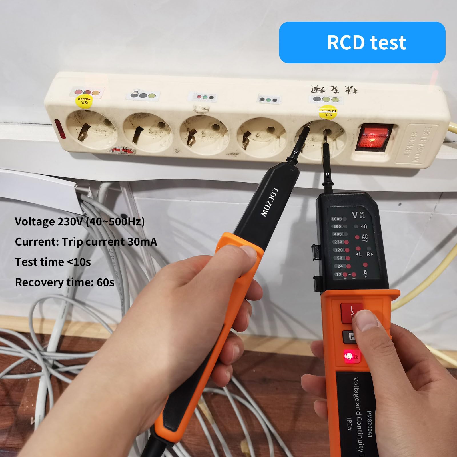 Spannungsprüfer,Durchgangsprüfer,automatischer Bereich 12V~1000V,IP65Multifunktions-Umfassender elektrischer Tester,kann AC/DC Spannung,Phasenfolge,Durchgang,RCD,batterielose Erkennung messen.