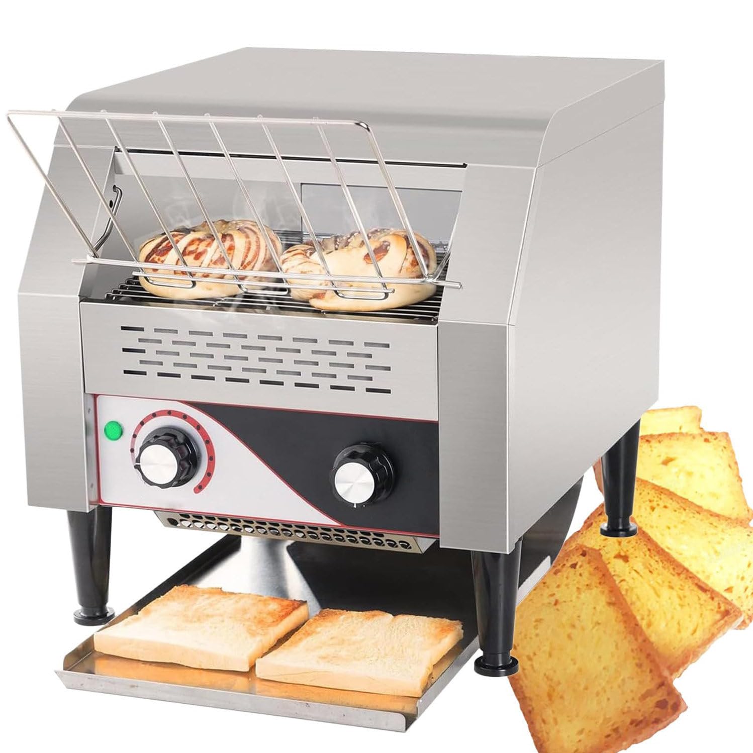 ZHJOPP Commercial Toaster, Conveyor Toaster Commercial Heavy-Duty Stainless Steel Rotating Toasters Oven For Restaurant (A150Type)