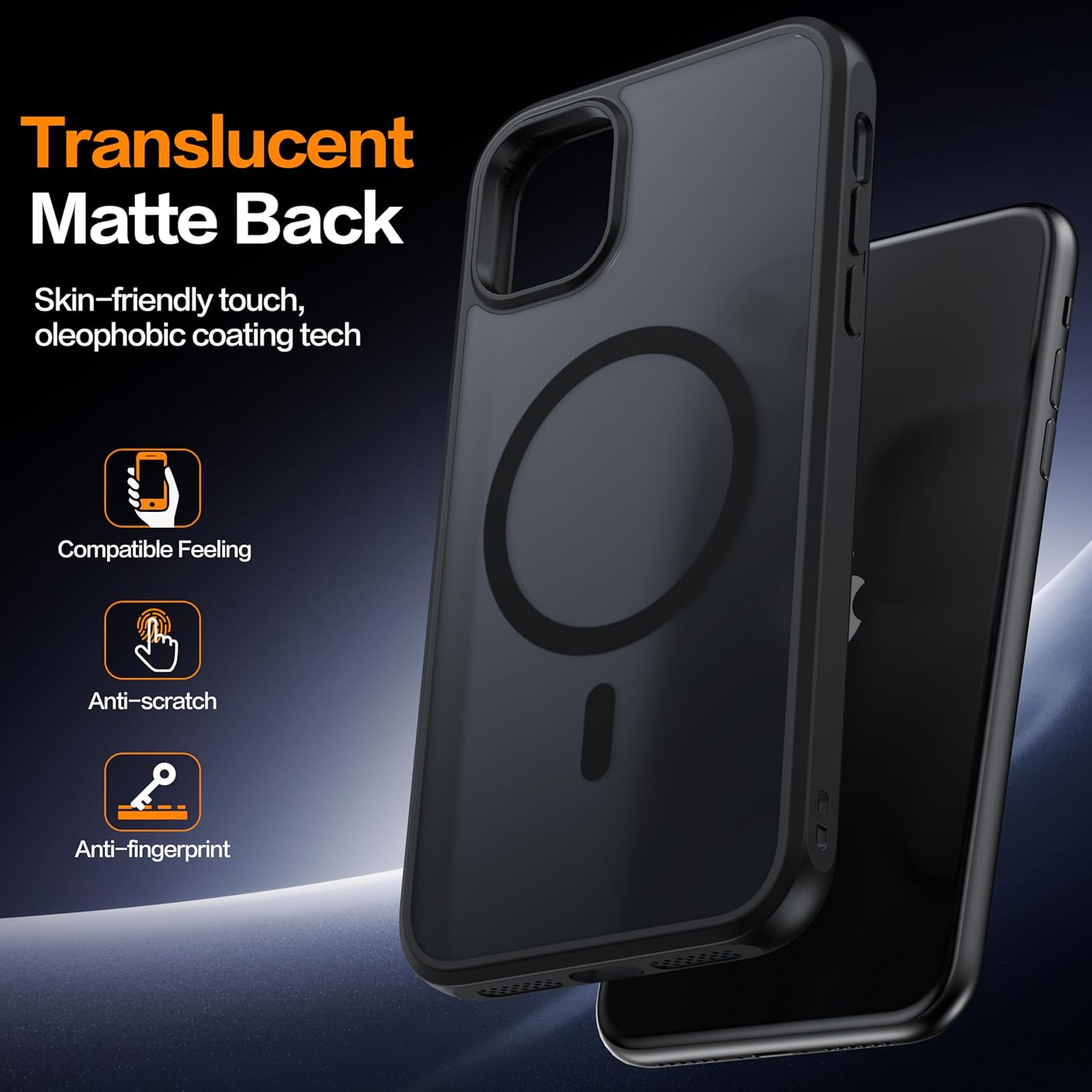 Magnetic for iPhone 11 Phone Case-Compatible with MagSafe-Slim Translucent Matte-Military Grade Drop Protection Phone Case for iPhone 11 6.1",Translucent Black - Image 4