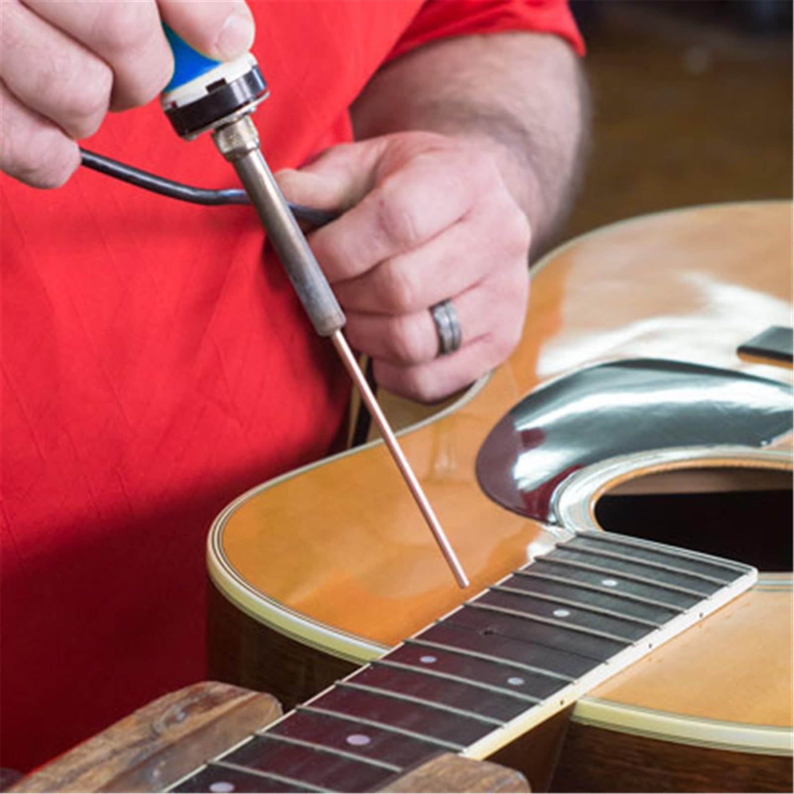 Folk Gitara Usuwanie szyi Lutownica Miedziana Kolumna Ogrzewanie Wspólne Narzędzie Naprawa Zestaw narzędzi gitarowych (lutownica)