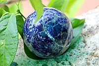 Vista 5 de Jet Sodalite 1.772-1.969 in - Esfera de bola tallada a mano, cristal tallado a mano, curación, enfoque devocional, chakras espirituales, Jet