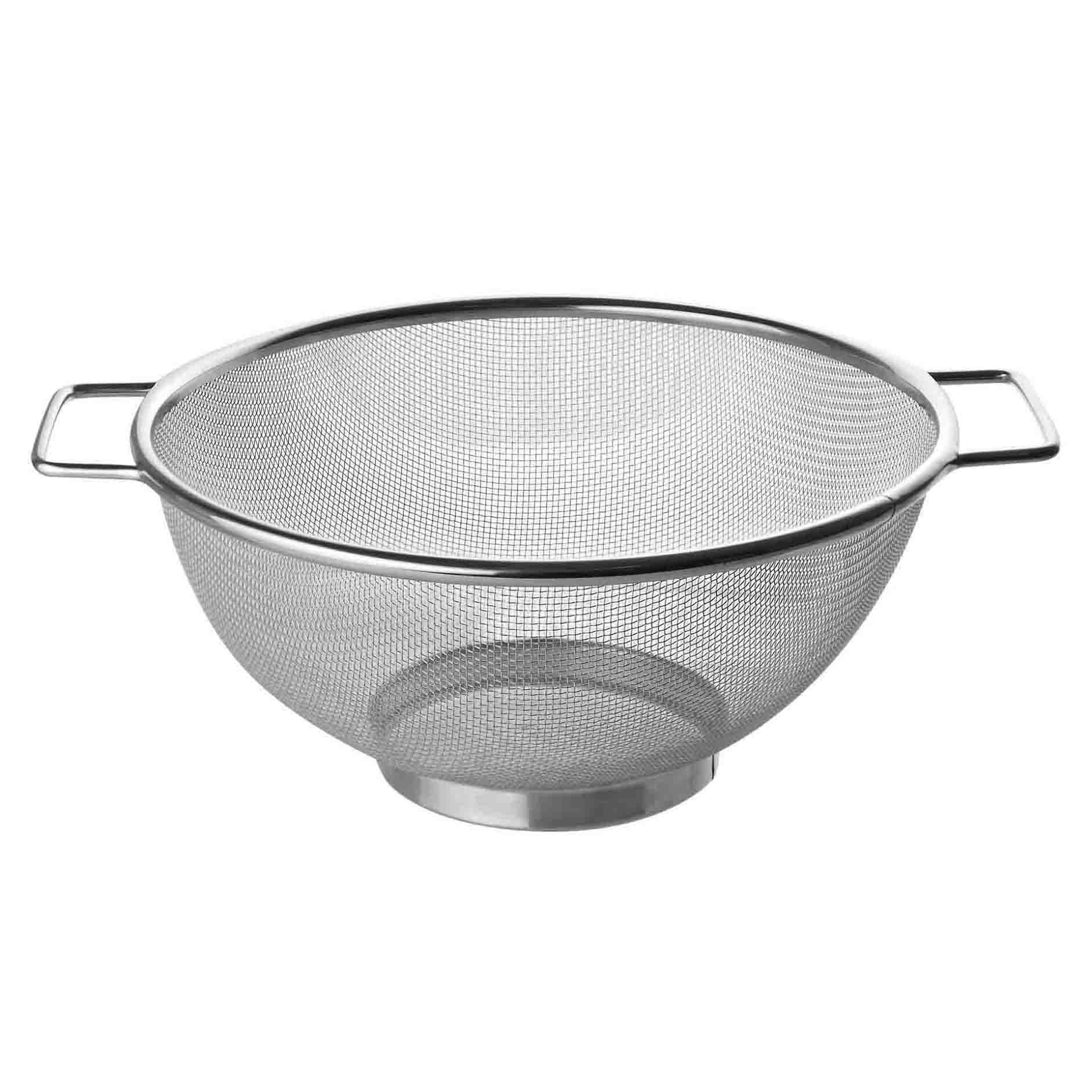 Fackelmann Colador y Escurridor de Cocina, Acero inoxidable, Tamizador con Borde Redondo para colar y escurrir líquidos, 20 centímetros, Color inox, 20x9 cm, 1 ud