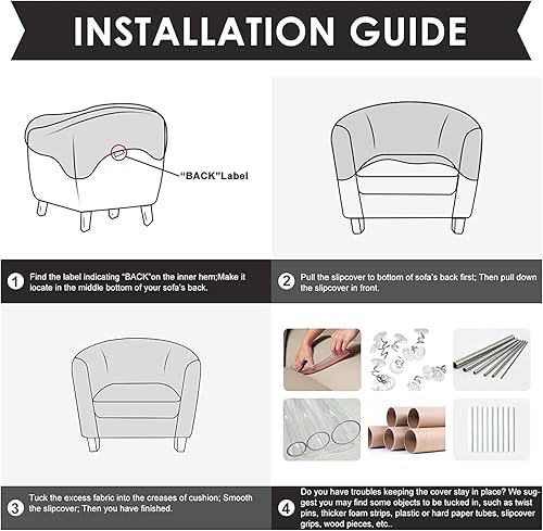Miniatura 6 de Funda elástica para silla de club, funda para silla de bañera, funda para sillón, funda de sofá, protector de muebles para sala de estar (color #9)