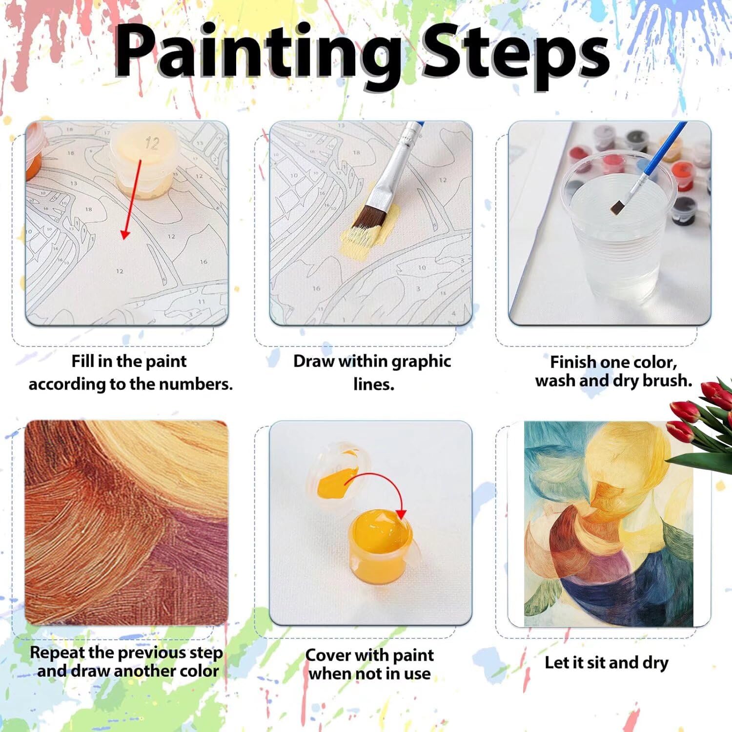 Pintar por Numeros Adultos pintar por numeros niños manualidades niños 10 años, DIY Pintar por Números de Pincel y Pintura acrílica Decoraciones para el Hogar Manualidades, sin Marco 60x80cm C-174