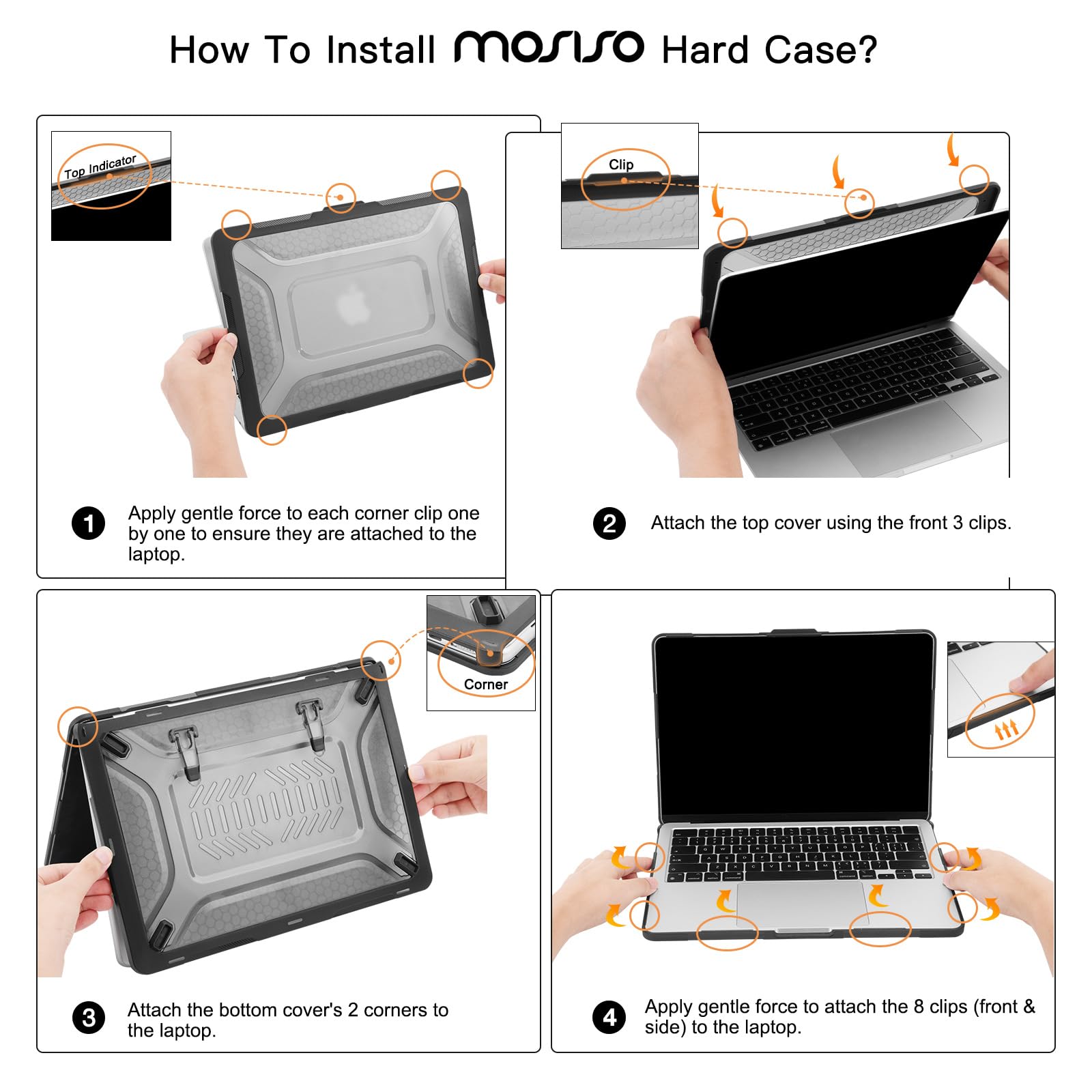 MOSISO Coque Compatible avec MacBook Air 13 Pouces M5 M4 M3 M2 2026-2022 | Nid d'abeille Antichoc TPU Étui avec Béquille Pliable&FilmClavier,Pour MacBook Air 13,6" A3449 A3240 A3113 A2681,Noir