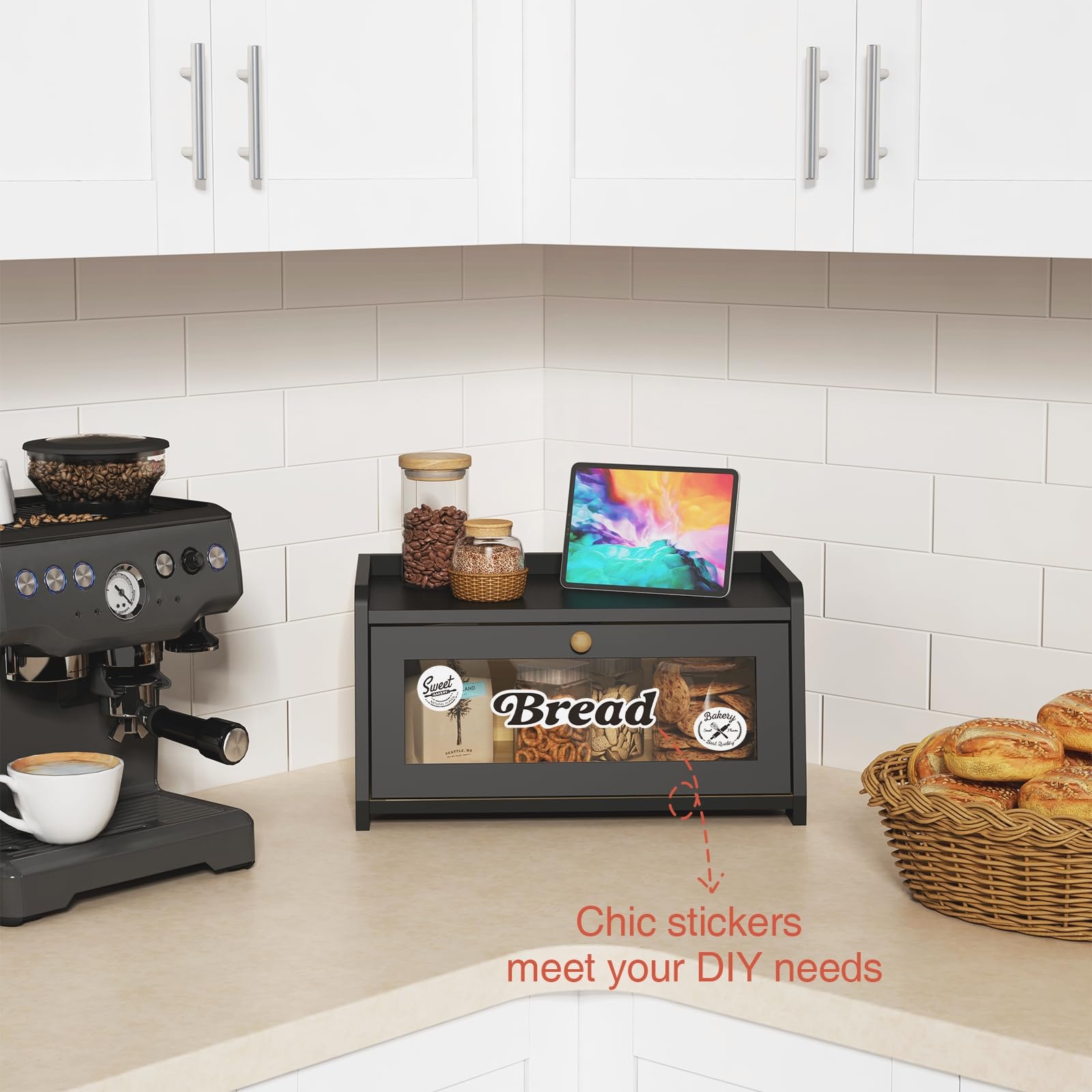 Small Bamboo Bread Box - Keep Bread Fresh! -4