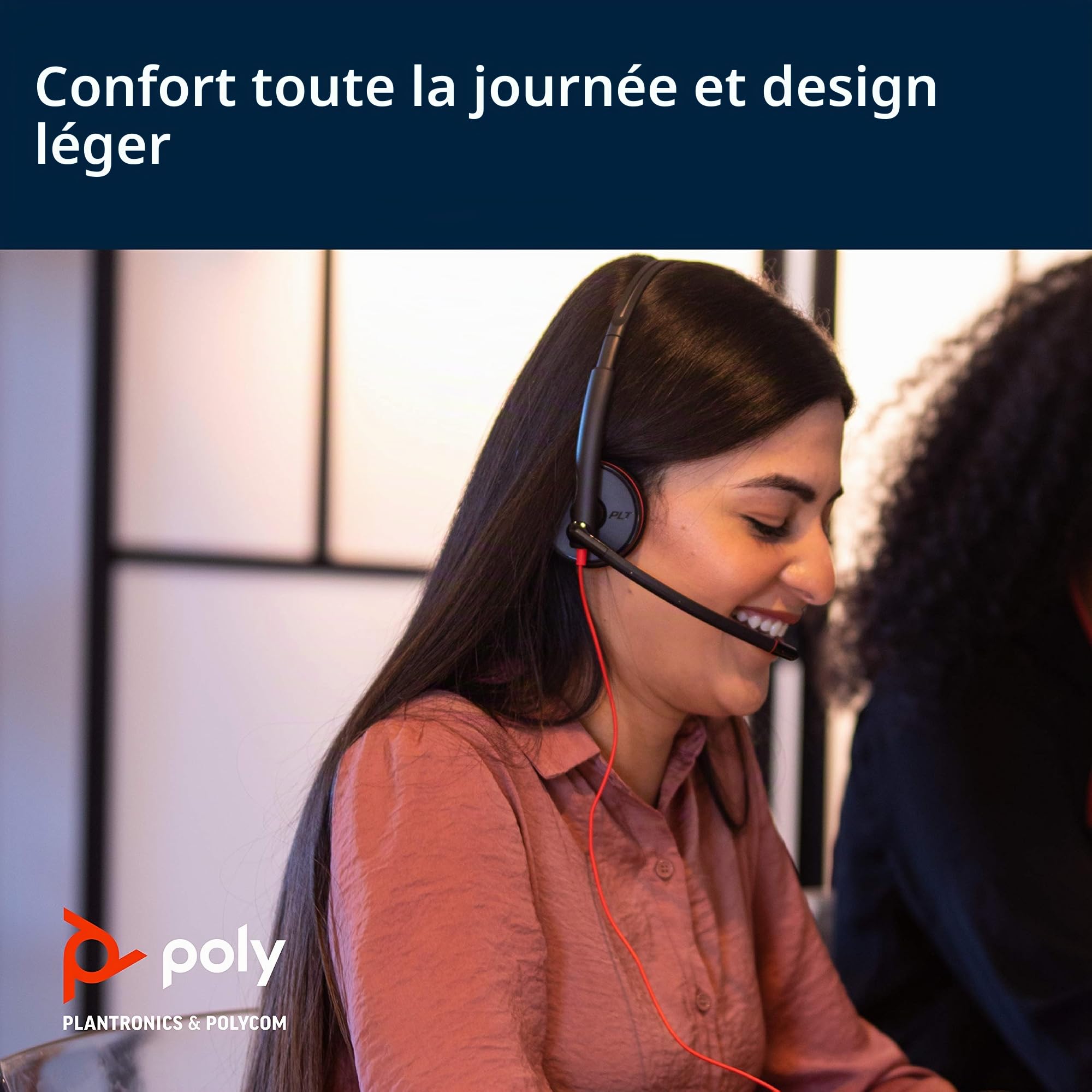 Plantronics - Blackwire 3220 - Casque d'écoute filaire à deux oreilles (stéréo) avec microphone Boom - USB-C pour connecter à votre PC ou Mac
