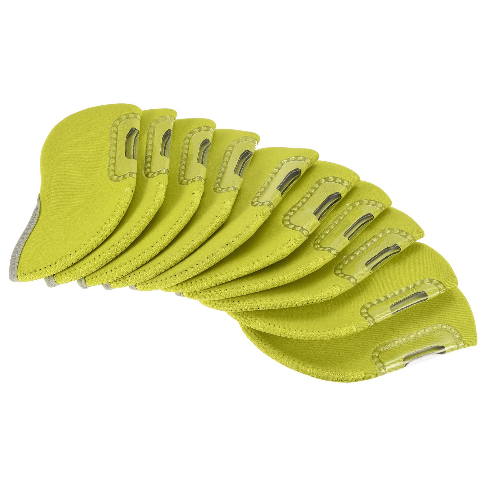PATIKIL Golf Club Iron Head Covers, 10 Pack Visible Window Waterproof Protection Sleeve for Outdoor Sport, Yellow