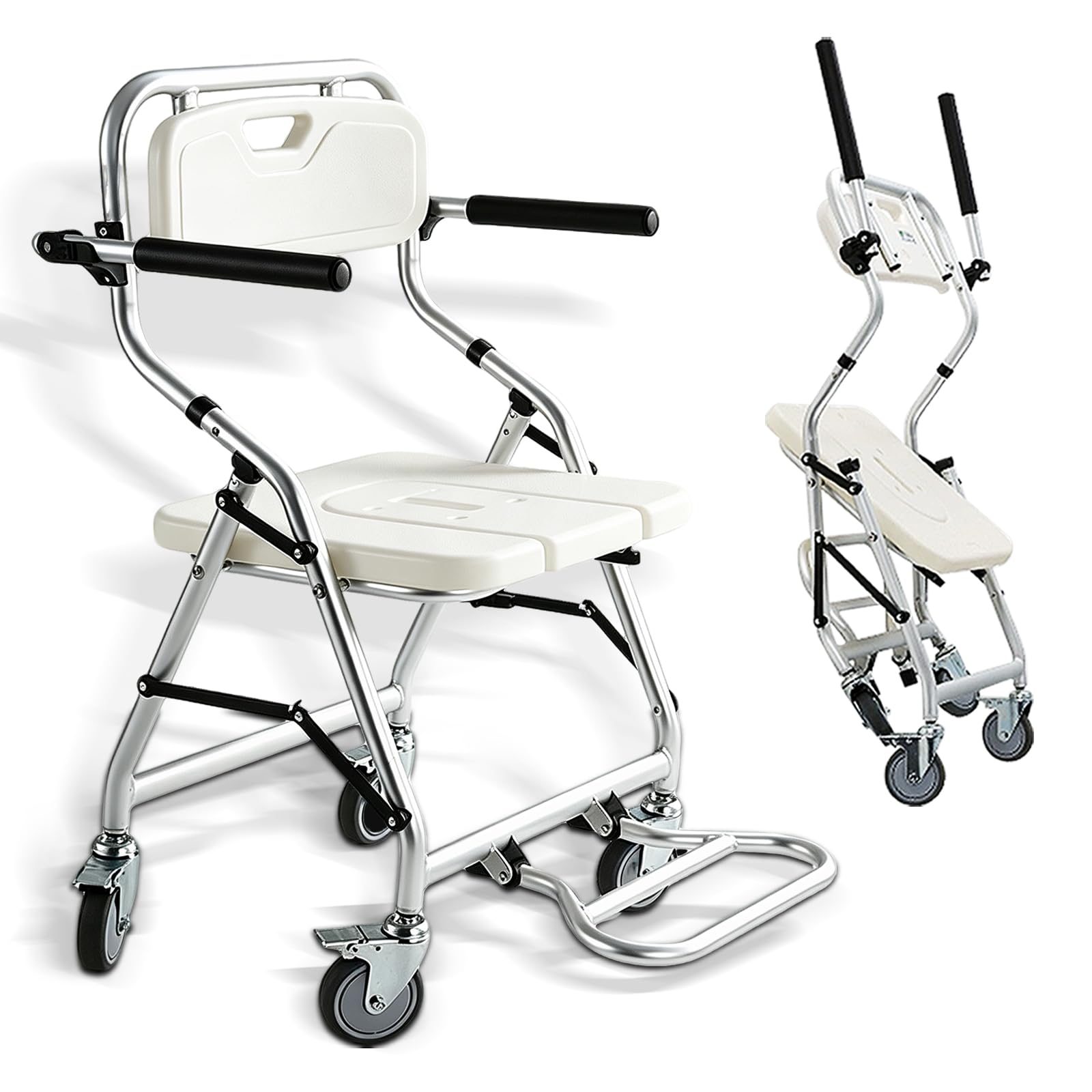 Silla Ducha Personas Mayores, Sillas de Ruedas para Ducha, Blanco