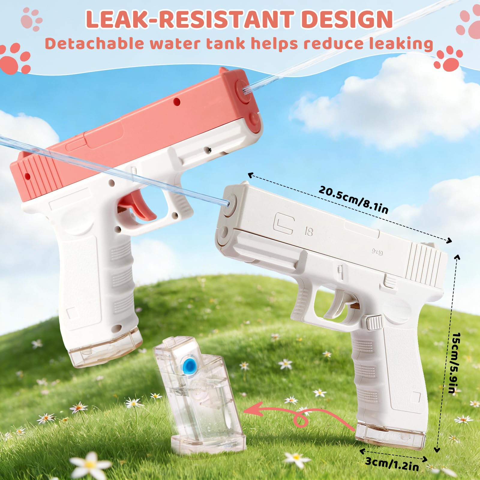 Lot de 2 pulvérisateurs pour chats et chiens - Pistolet de pulvérisation d'eau dissuasif pour chiens et animaux de compagnie - Réservoir d'eau amovible pour réduire les fuites