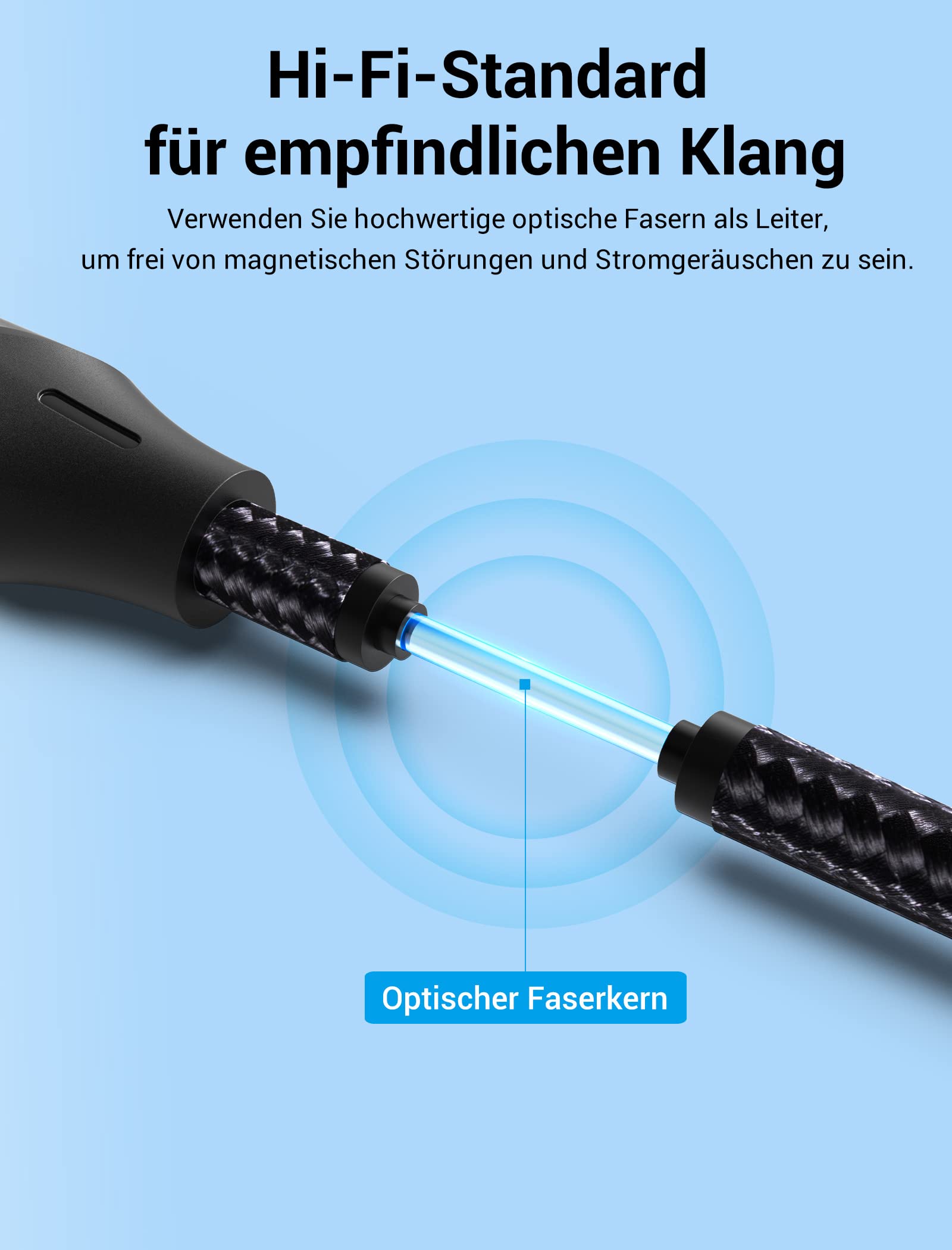 VENTION Kabel optyczny Toslink 1,5 m, optyczny cyfrowy kabel audio S/PDIF, pleciony, pozłacany, aluminiowa obudowa, kabel światłowodowy do soundbara, zestawu stereo, kina domowego, PS4, Xbox itp.
