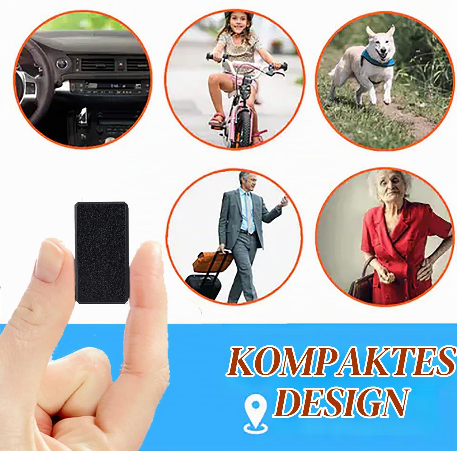4G Mini Tracker Magnetisch Klein GPS Tracker Kinder Echtzeit Ortung mit EU Weltweiter Abdeckung Mini Sender für Auto, Fahrrad, Senioren, Hund, Motorräder, Koffer Ortungsgerät