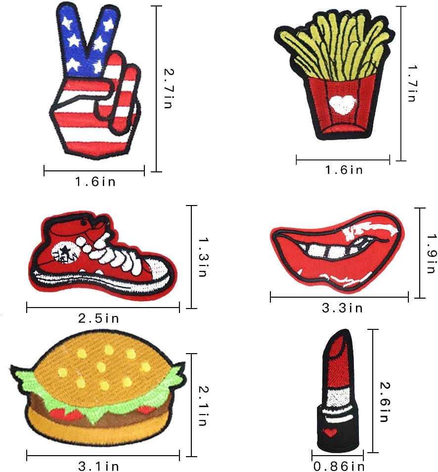 24pcs Random Assorted Iron-on or Sew-on Embroidered Patch Motif Applique