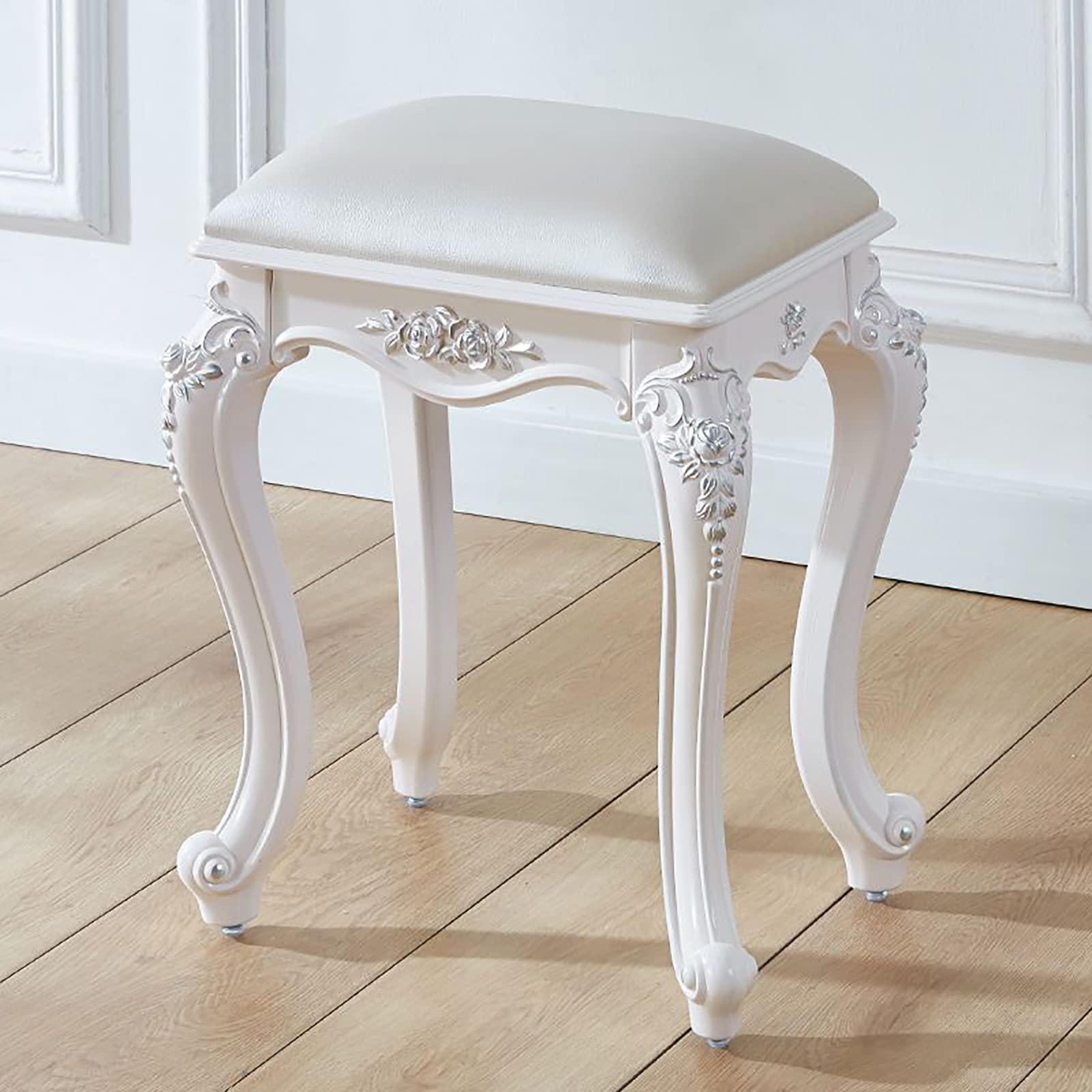 Chaise de banc rembourrée rétro en bois pour coiffeuse de chambre