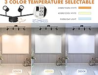 Vista 2 de CLOUDY BAY Kit de luces LED regulables de 30 W, 4 cabezales, 3000 K/4000 K/5000 K seleccionables 2400 lm CRI90, cabezal de luz flexible giratorio