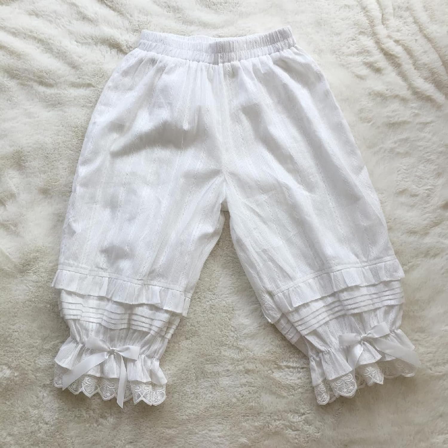 Womens Victorian Lolita Bloomers Maid Ruffles Pumpkin Pants - Image 4