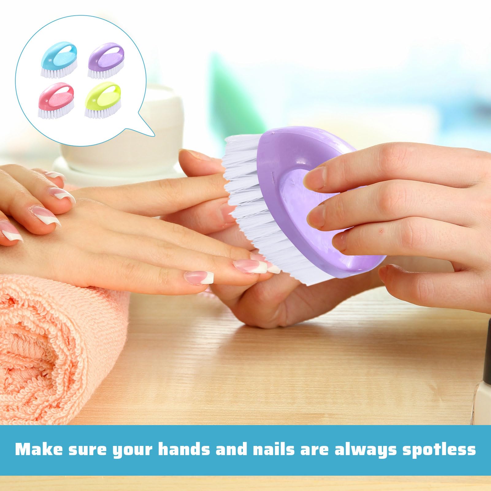 Nail Brush 4pcs Nail Brushes for Cleaning Nails Nylon Firm Stiff Bristles Nails Scrubbing Brush Deep Clean Scrubber for Mechanics Gardeners Hand - Image 4