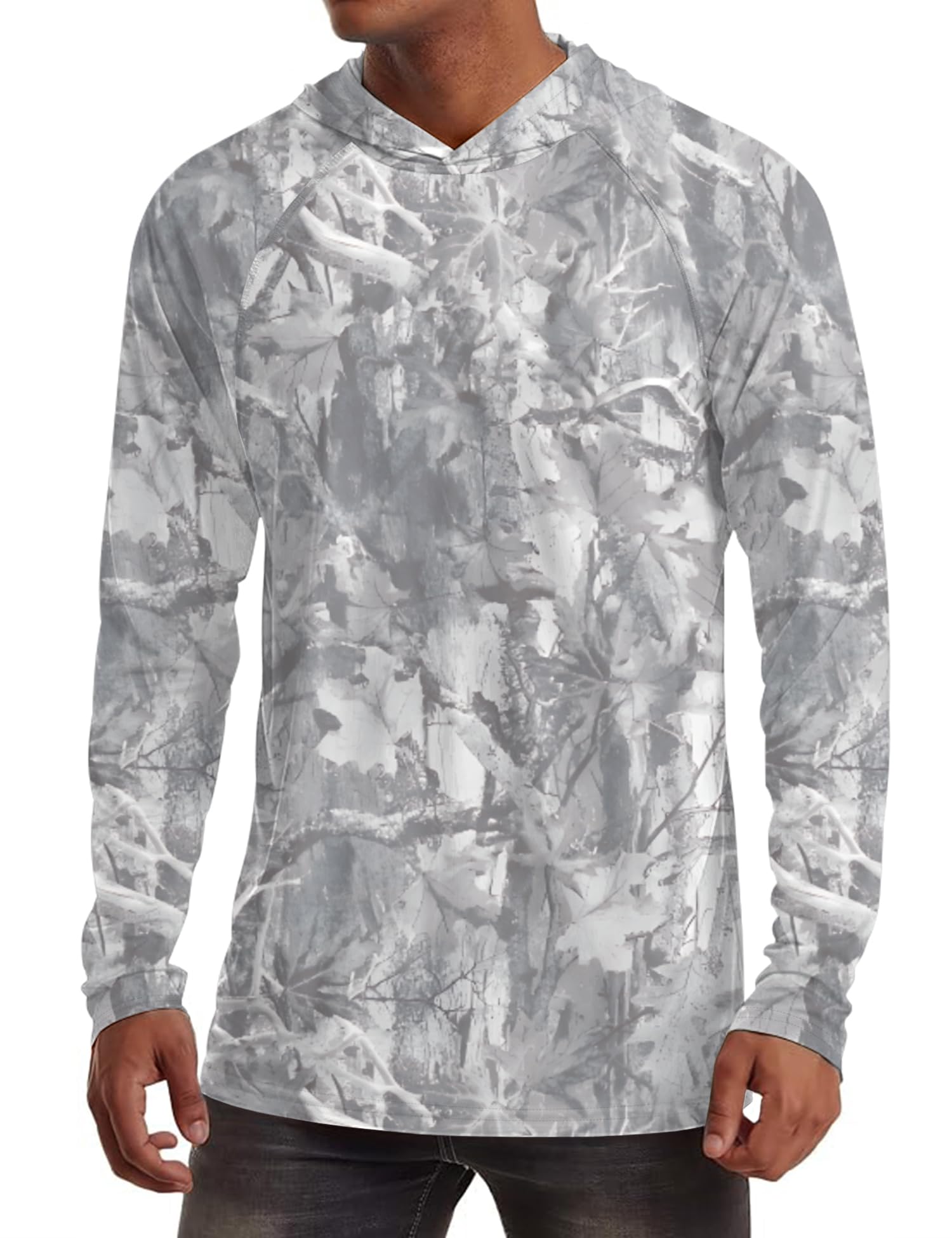 iWoo Mens UPF 50 Sun Hoodie Shirts Long Sleeve SPF Fishing Outdoor UV Hiking Workout Lightweight Shirt