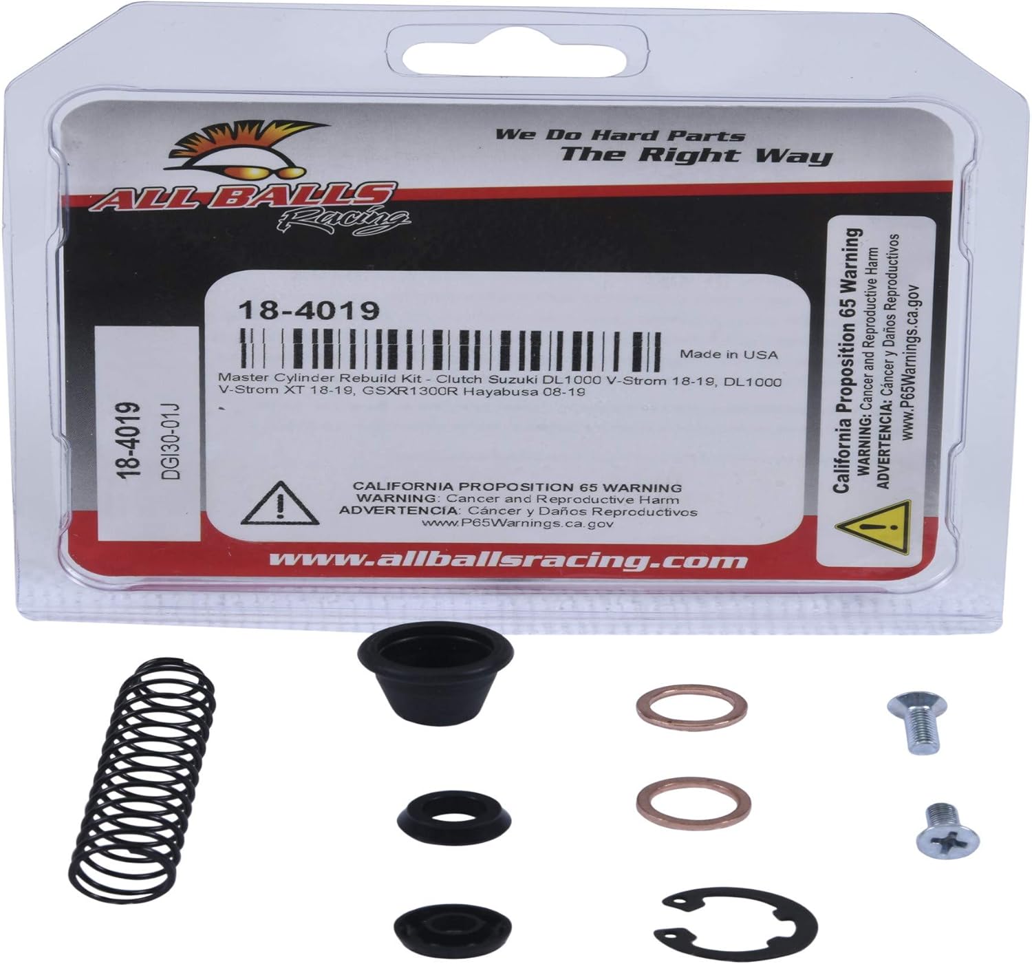 All Balls Racing 18-4019 Clutch Master Cylinder Kit Compatible with/Replacement For Suzuki DL1000 V-Strom, DL1000 V-Strom XT 2018-2019, GSXR1300R Hayabusa 2008-2019