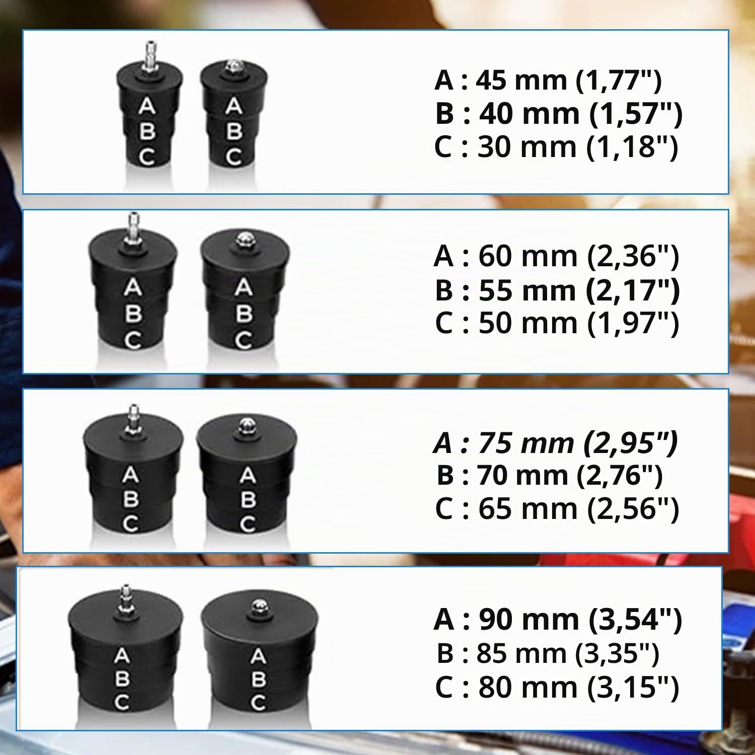 Testeur Fuite du Système Turbo, 9 Pièces Kit de Test de Fuite de Suralimentation, Test Fuite Boost du Système Refroidissement avec Testeur de Manomètre, Testeur de Pression 60 Bar à 80PSI