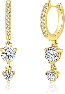 Small Gold Hoop Earrings 14K Gold Plated Huggie Hoop Earrings for Women 1 Pair Dangle Hoop Earrings Hypoallergenic Dainty Drop Gold Earrings Hoops for Women Girls Jewelry Gift