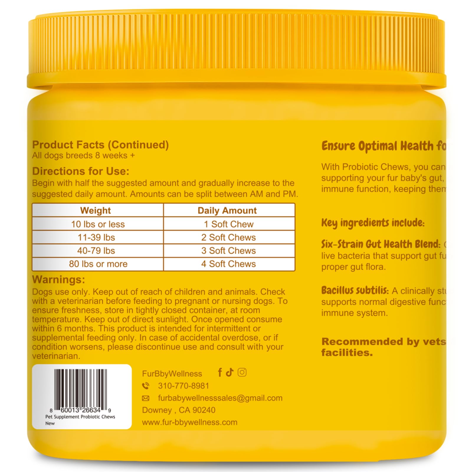 Vet Strength Probiotics for Dogs – Fast Relief for Diarrhea, Gas & Upset Stomach – Maximum Gut, Immune & Allergy Support – Pumpkin Flavor Soft Chews, 90 Count - image 3