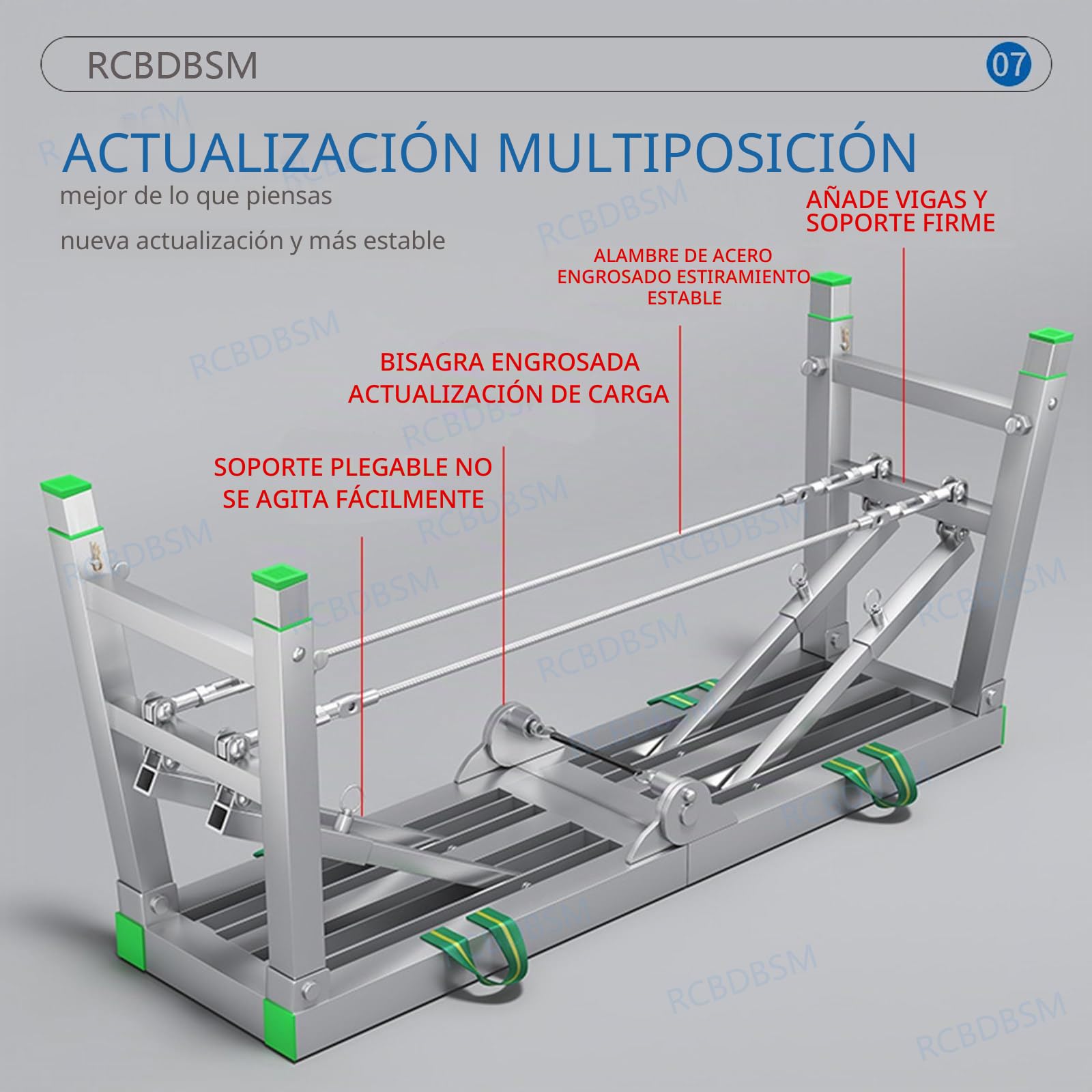 Torre de plataforma de trabajo plegable multiusos | Estructura de acero al carbono ajustable | Clasificación de trabajo 400 kg | Taburete portátil | Altura