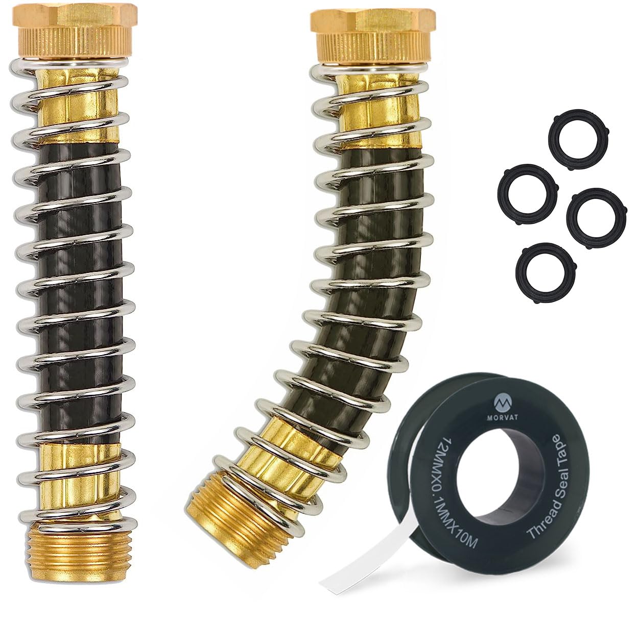 Morvat 2-Pack Brass Hose Protector