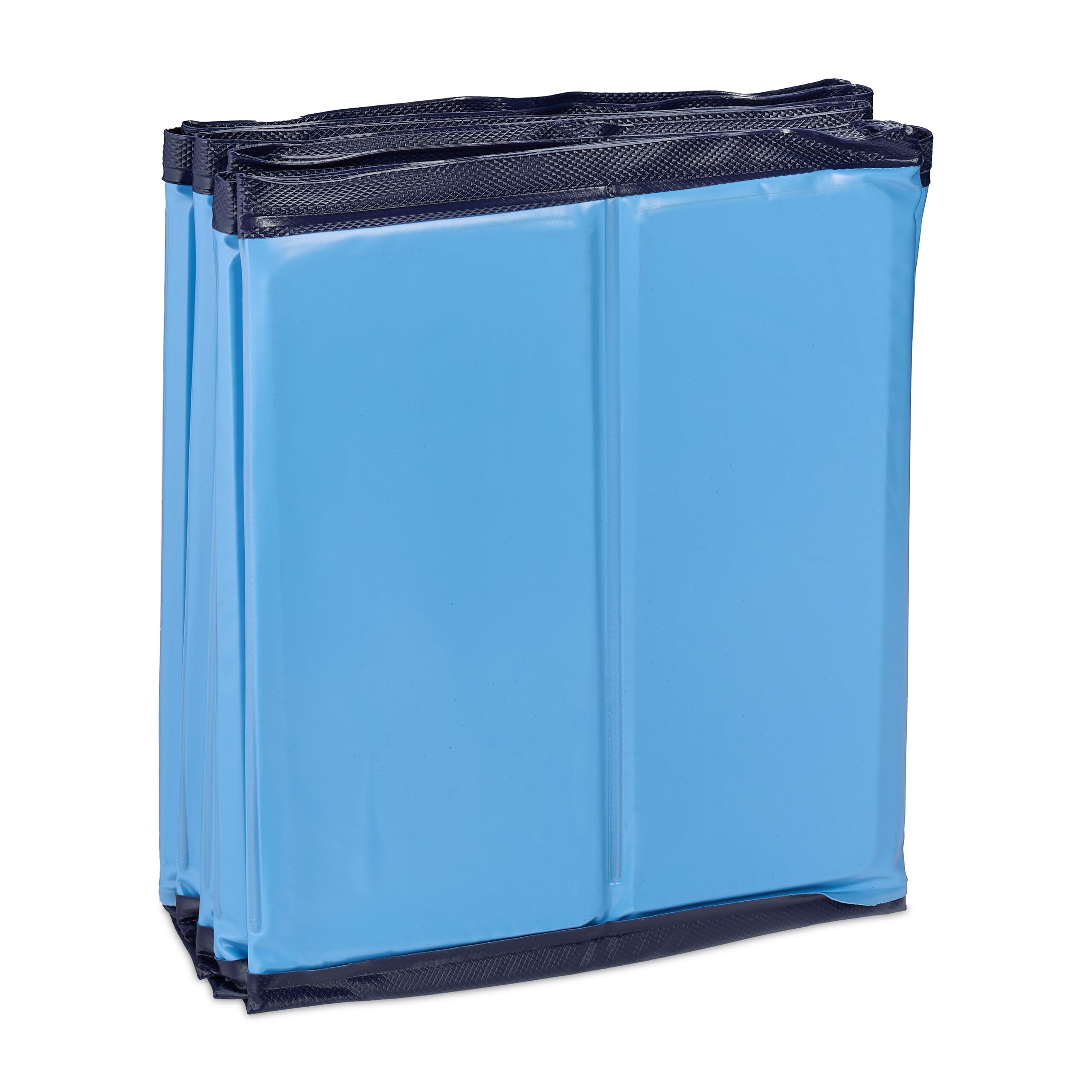 Relaxdays Piscina per Cani Taglia Media, 30x160 cm, Piscinetta Pieghevole con Scarico, Bagno in Giardino, PVC e MDF, Blu