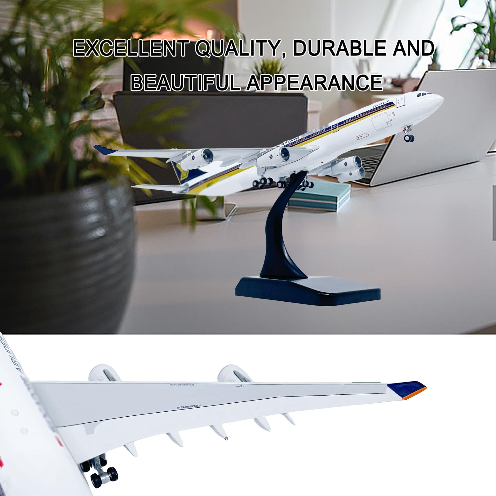 Modello pressofuso Singapore A340-300 in scala 1:400 9V-SJJ Aereo Display lega metallica premium for vetrina scrivania Regalo perfetto for gli appassionati aviazione Collezionisti Piloti
