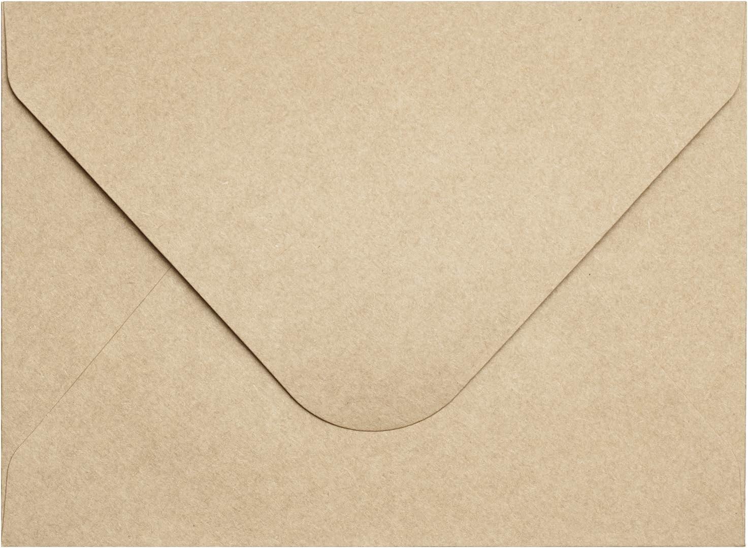 WRAPAHOLIC 50 Pack A7 (5 1/4 x 7 1/4) Kraft Contour Flap Envelopes with Peel and Press Seal, Perfect for Invitation, Greeting Cards, Mailing, Wedding - Brown : Everything Else