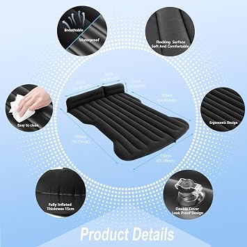 Car Air Mattress Inflatable Camping Bed for Tesla Model Y Backseat Trunk