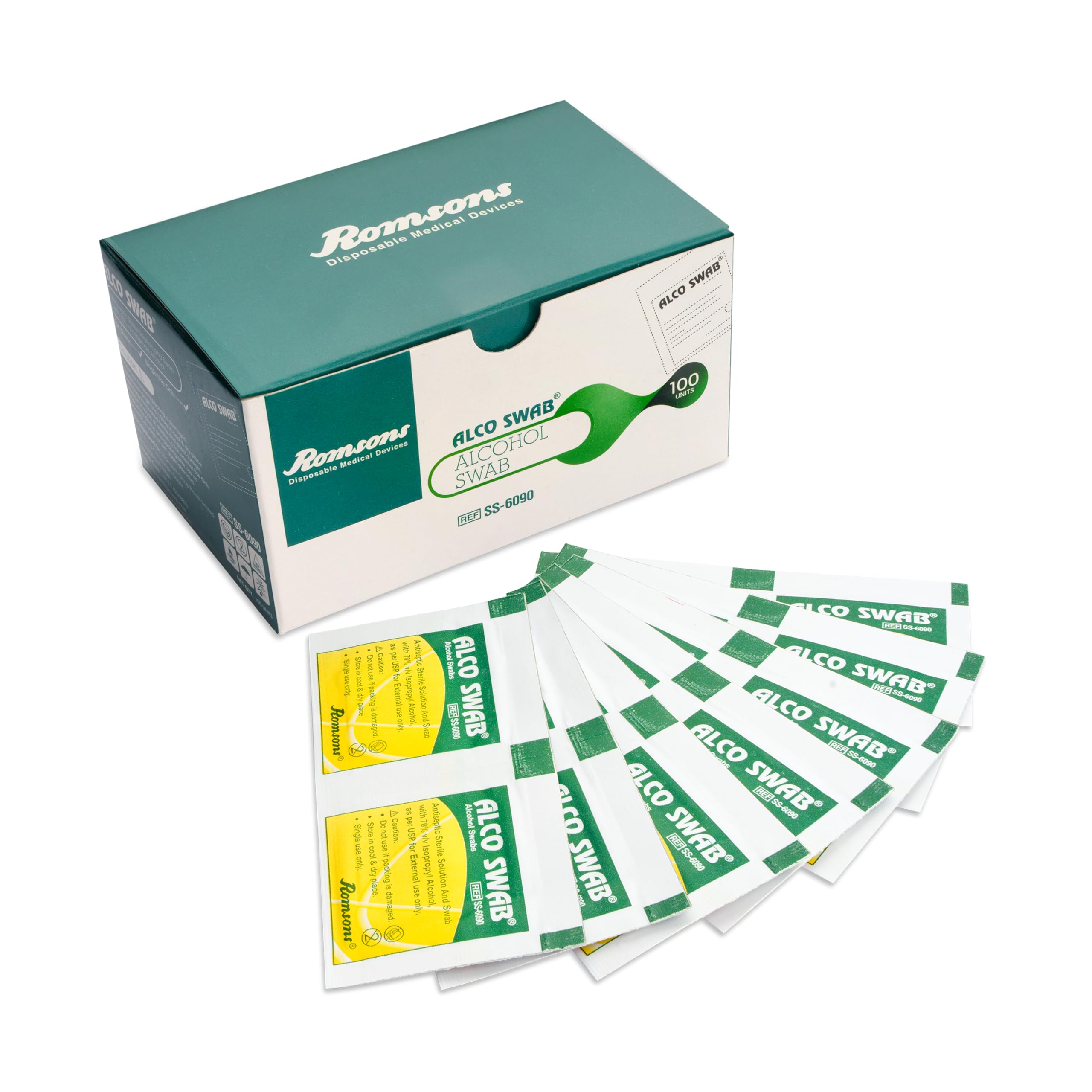 Romsons Alco Swab Alcohol Guaze, Antiseptic Prep sterile for disinfect cuts and scrapes - (Pack of 1) 100 Pcs-image-35