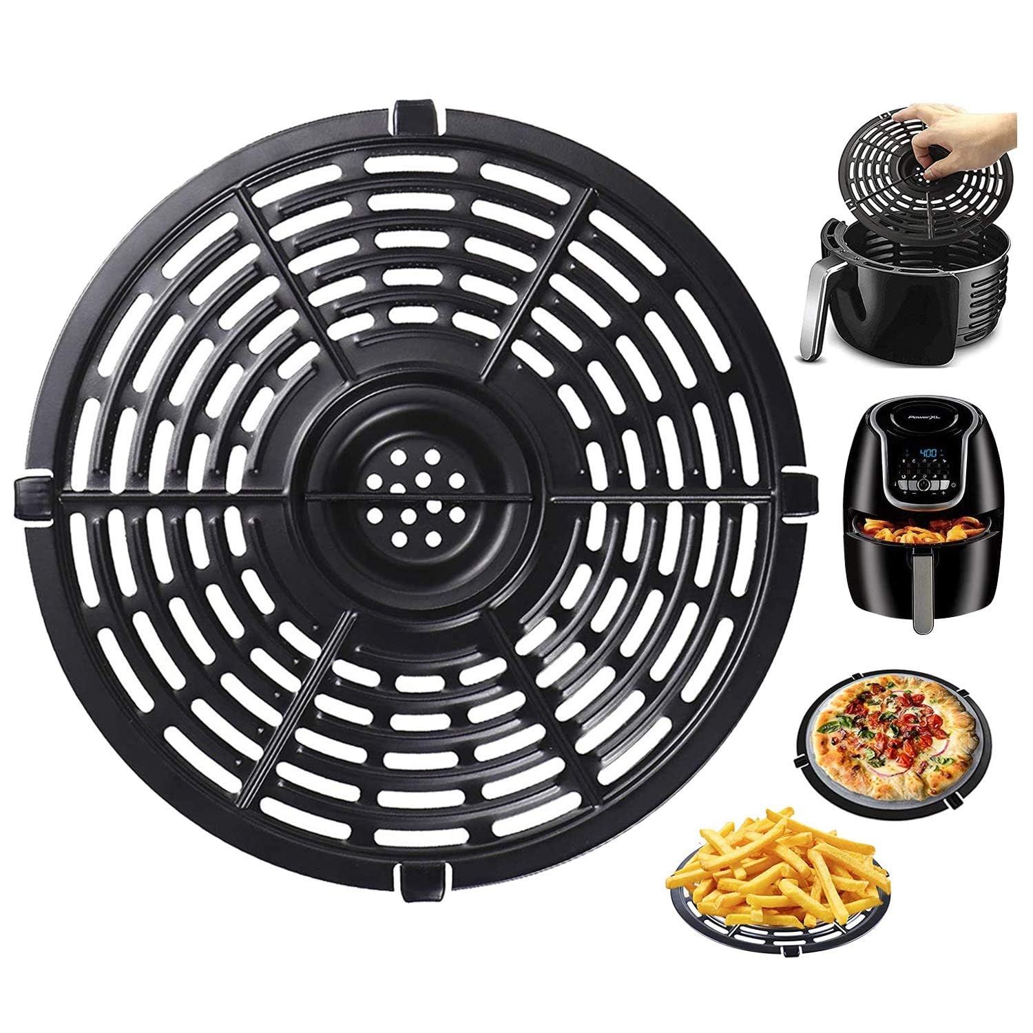 Baking Tray for Air Fryer, Replacement Grill Pan for Air Fryer, Air Fryers Crisper Plate, Non-Stick Fry Coating Pan, Easy to Clean（20cm）-image-24