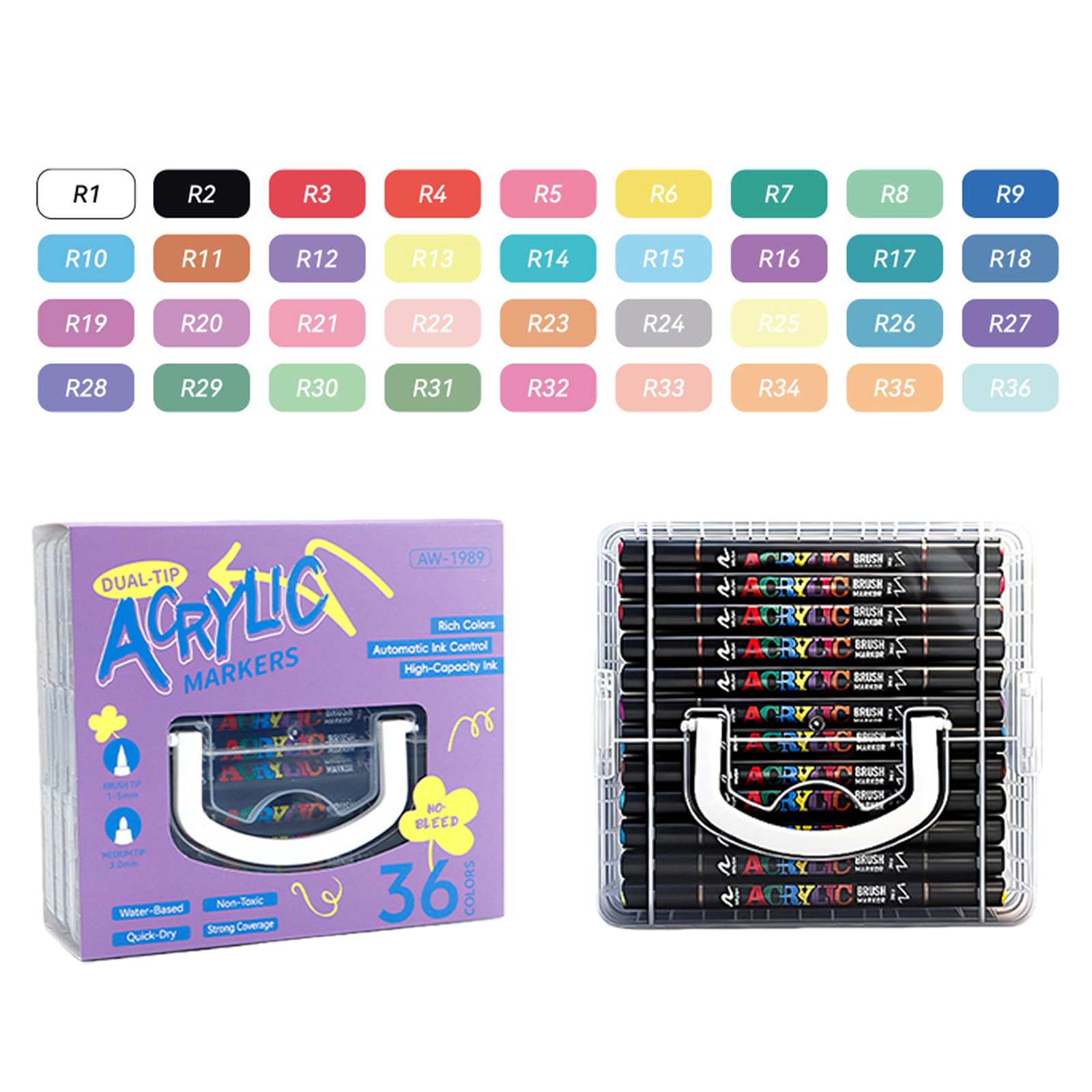Marker Set, professionelle Farben für Künstler, Studenten, Zeichnen, Skizzieren, Bastelprojekte, praktischer Aufbewahrungskoffer, Kunstmarker Set, Zeichnen