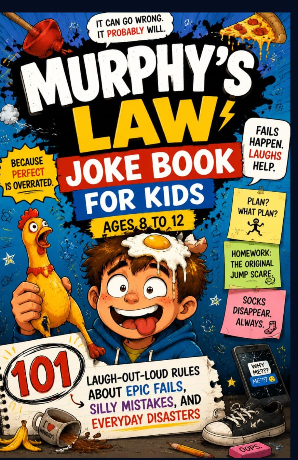 MURPHY'S LAW JOKE BOOK FOR KIDS AGES 8 TO 12: 101 Laugh-Out-Loud Rules About Epic Fails, Silly Mistakes, and Everyday Disasters