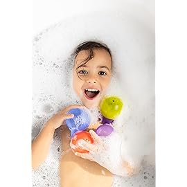 Ubbi Translucent Interchangeable Bath Toys for Baby and Toddler, Colorful Mix and Match Baby Bathtub Toys, Set of 4