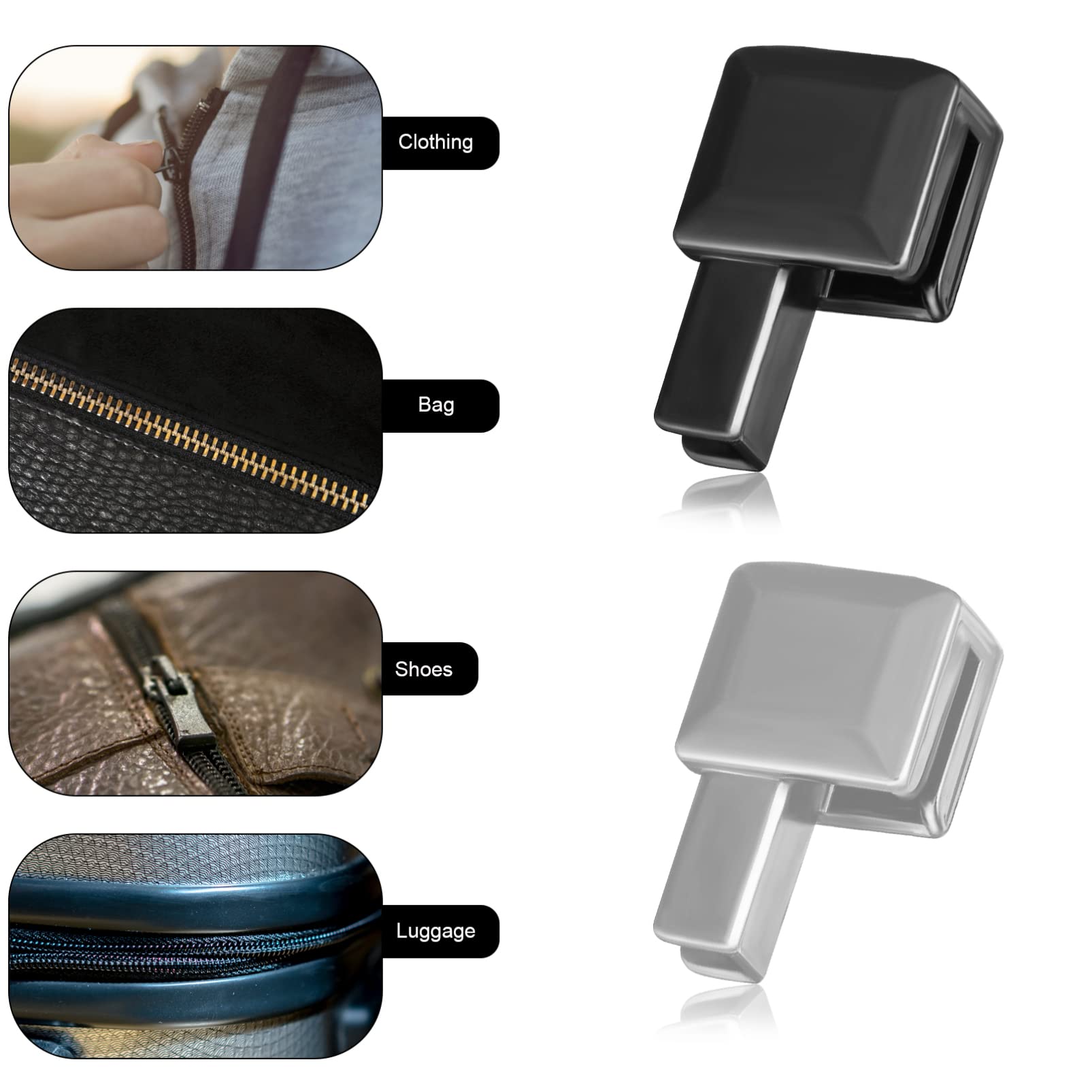 Operitacx 5piezas Kit De Reparación De Para Ropa Chaquetas Jeans Maletas y Mochilas Accesorios Metálicos De Reemplazo y De Reparación