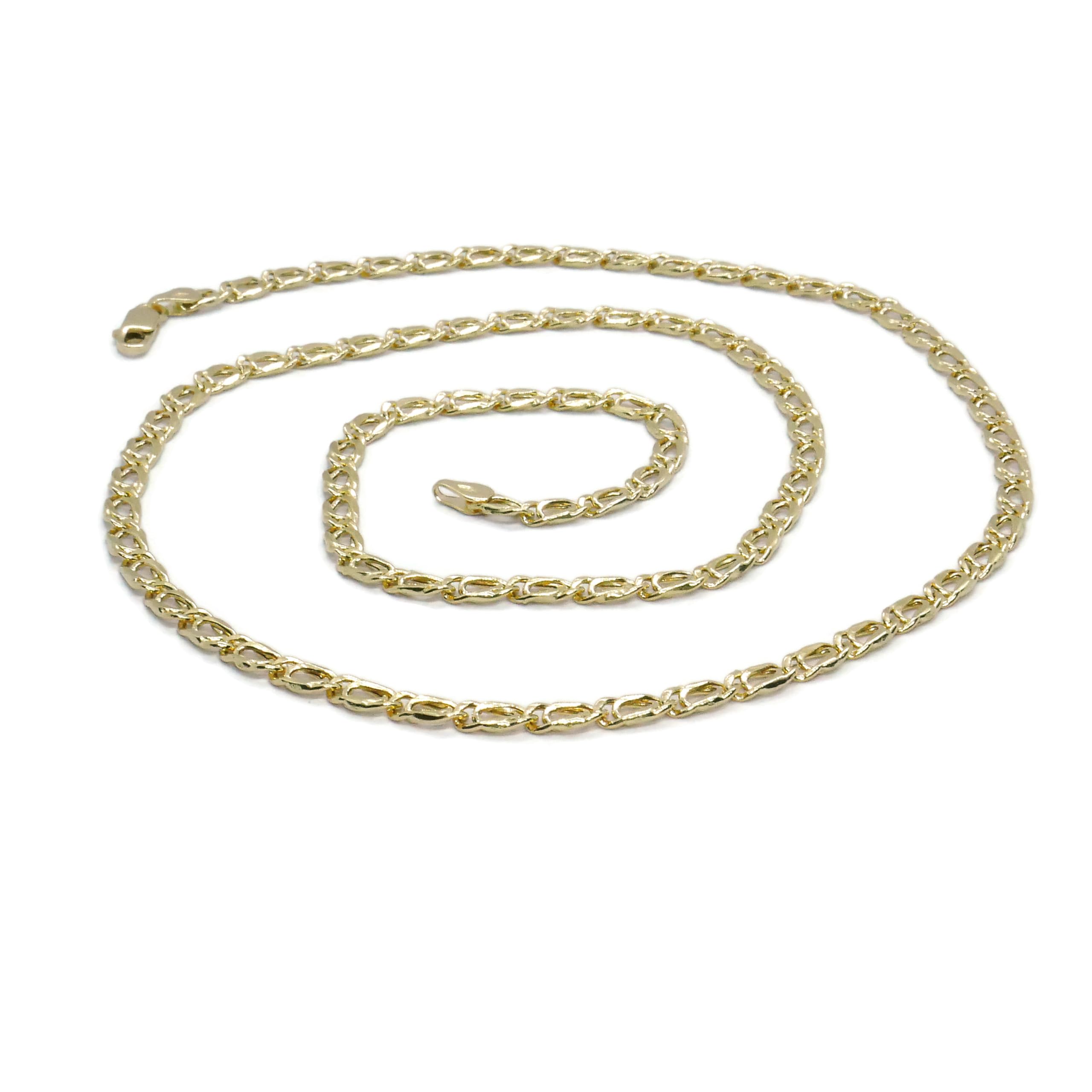 Never Say Never Catena da uomo in oro giallo 18k Tipo doppia barbata modello tigre, larghezza 4,00 mm e lunghezza 60 cm. Peso; 9,90 gr di oro 18 carati