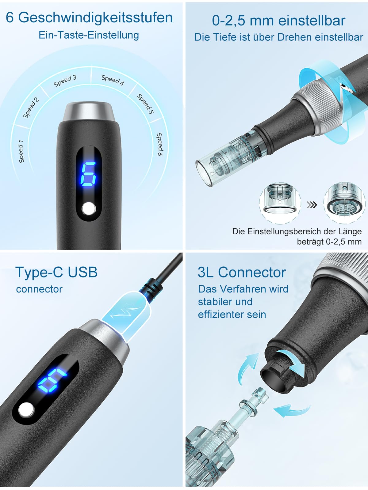 Dr. pen Ultima M7S Microneedling Pen Drahtlose Anti-Falten mit 27 Ersatzkartuschen 9 Typen Cartridges