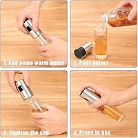 Vista 4 de Pulverizador de aceite de oliva, rociador de aceite de vidrio transparente de grado alimenticio, botella de aerosol portátil, dispensador de aceite