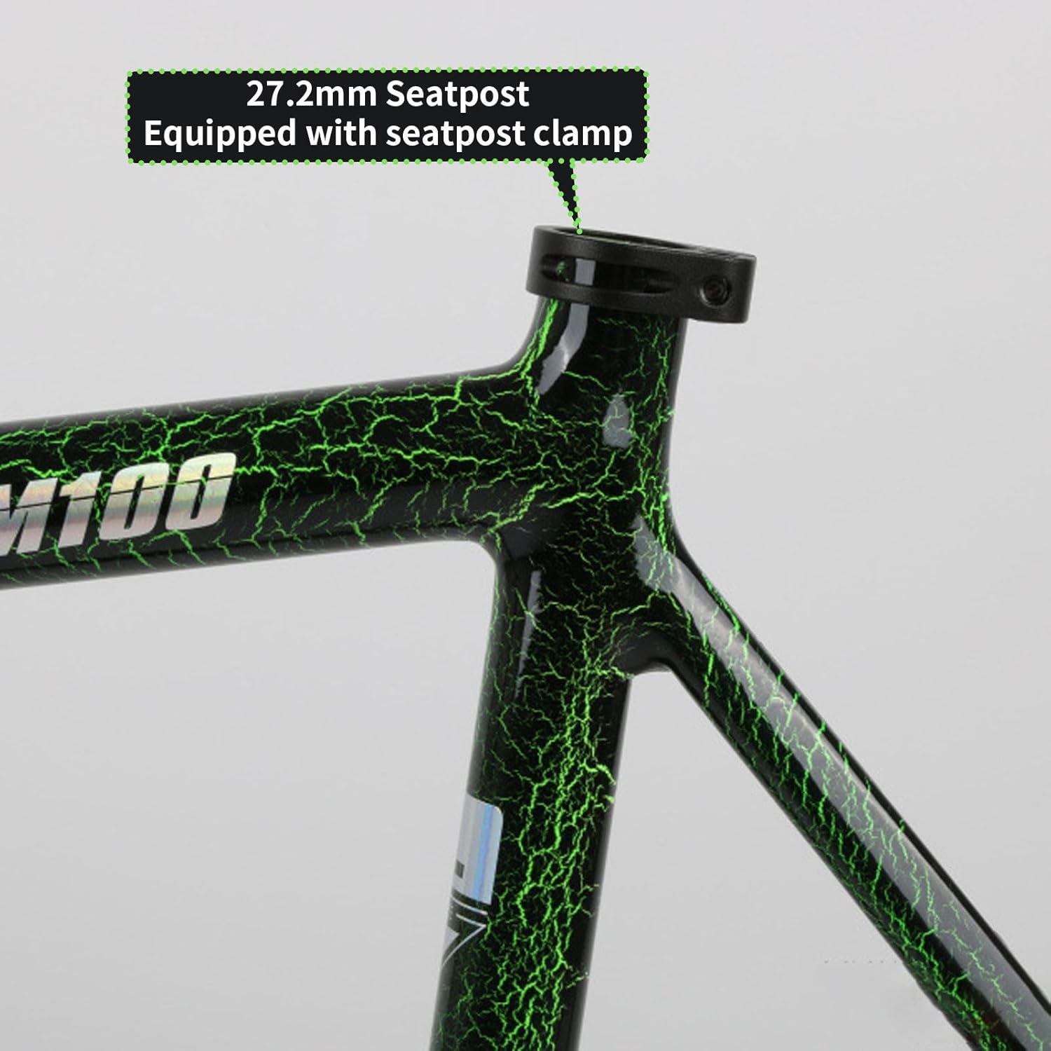 TUJISEK 700C Aluminum Alloy Fixed Gear Bike Frameset 49CM 52CM 55CM 58CM Single Speed Bicycle Fixed Frame Racing Track Bike C Brake Frame Quick Release F100mm R120mm BSA BB68mm(Black Green,XL-58CM)