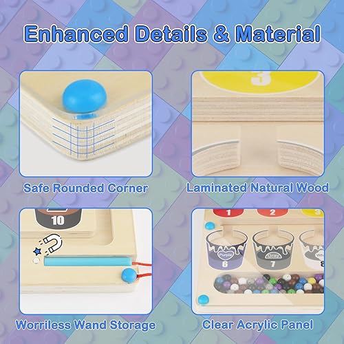 Miniatura 4 de Montessori - Tablero educativo de madera para clasificar rompecabezas de conteo, regalo de aprendizaje para niños en edad preescolar, juguetes de