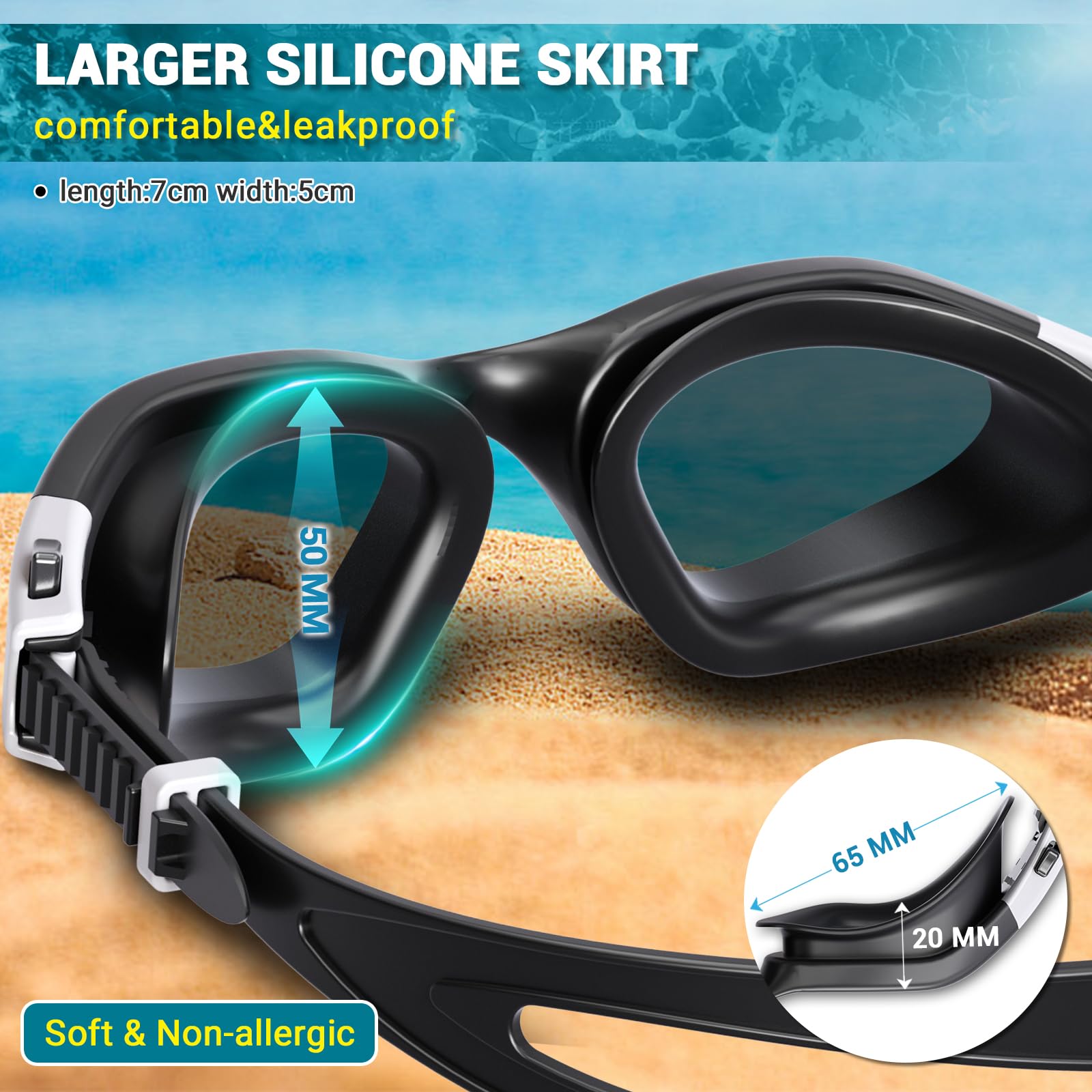 Winline Occhialini da Nuoto Anti-Appannamento Anti-leak Protezione UV Visione Chiara,Occhialini nuoto polarizzate/non polarizzate per Uomo Donna Adulti e Adolescenti