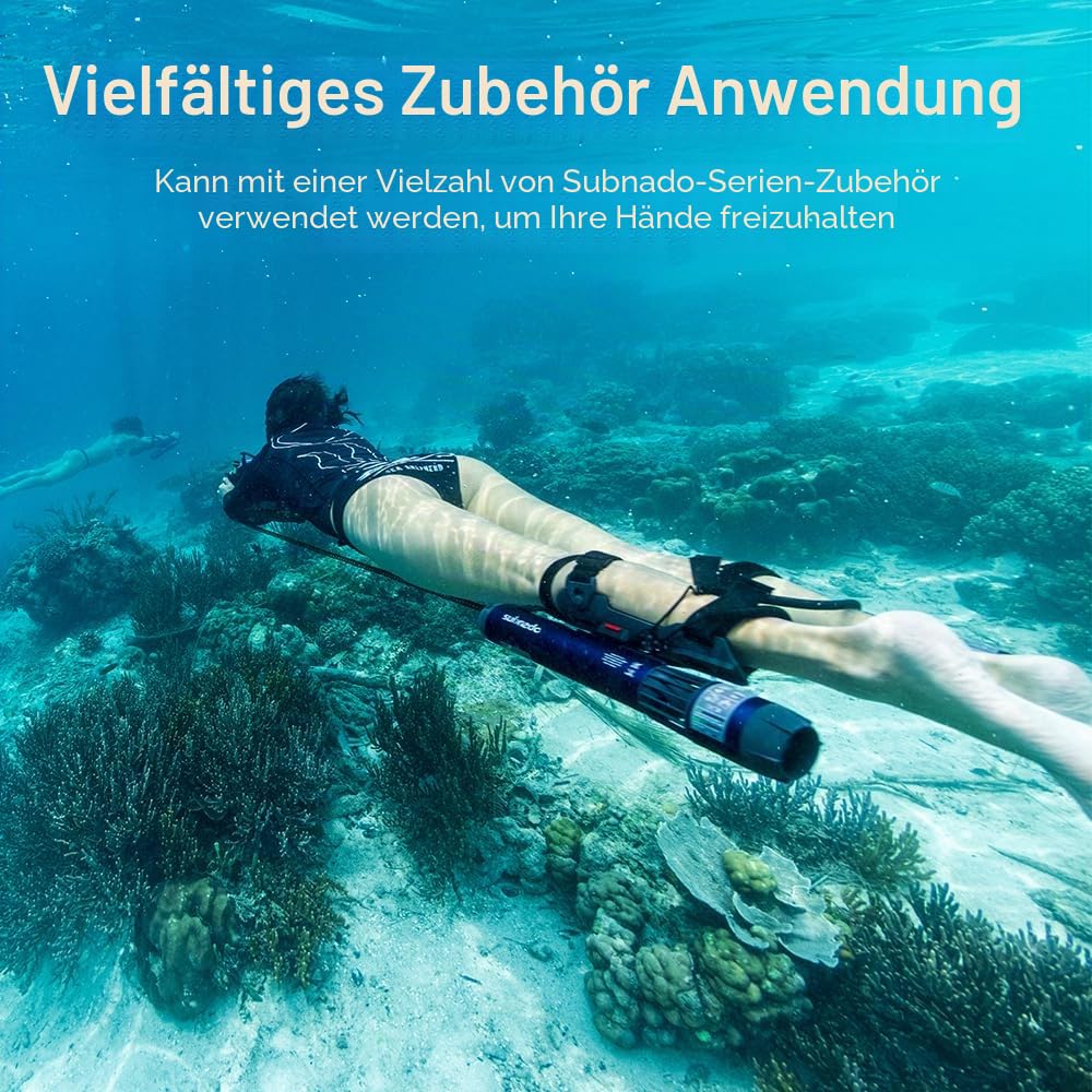 Waydoo Subnado Unterwasser-Scooter Lite, Wassersport-Tauchscooter mit abnehmbarem Griff, kompakter und tragbarer Wasserscooter für Erwachsene und Kinder, vielseitig einsetzbarer Sea Scooter, Blau