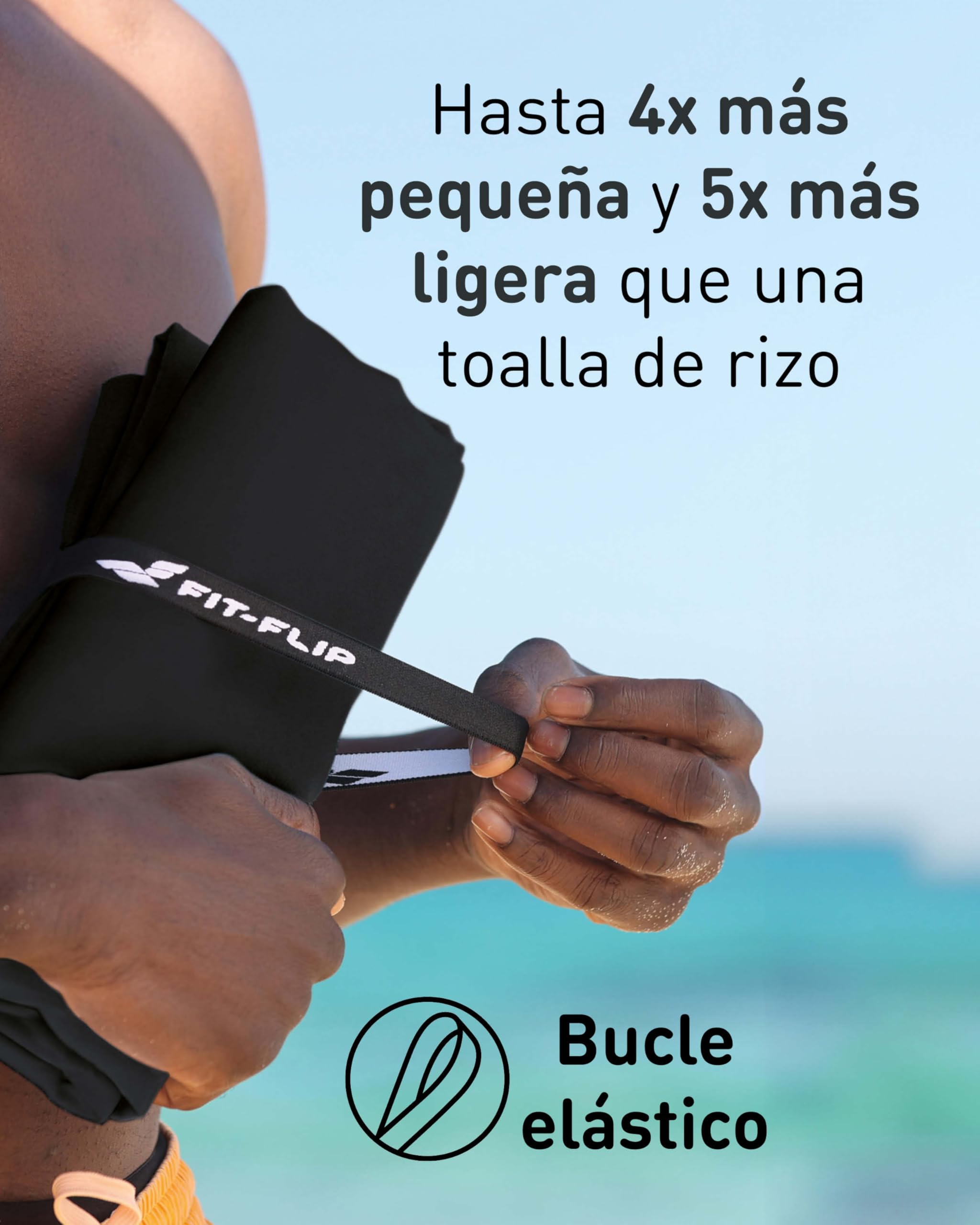 Fit-Flip Toalla Microfibra Gimnasio - compacta, Ultraligera y de Secado rápido – Toallas para Gym, Piscina, Viaje, Natacion y Playa Grande — view 3