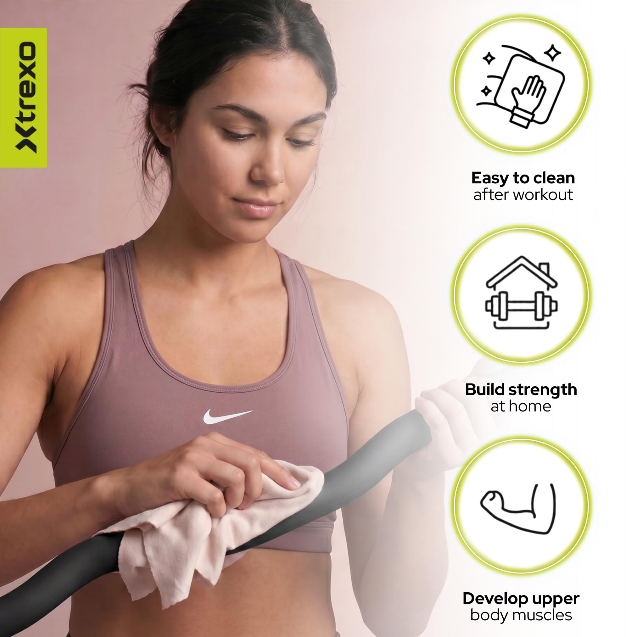 Barra curl curvada SCULPT de 110 cm, de silicona, para entrenamiento de brazos, 11,3 kg, núcleo de hierro