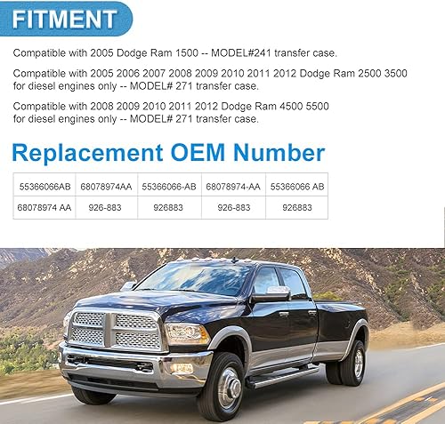 Miniatura 2 de JDMON Compatible con caja de transferencia, palanca de cambios, palanca de cambios manual Dodge Ram 4x4 2005-2012, kit de bujes de caja de