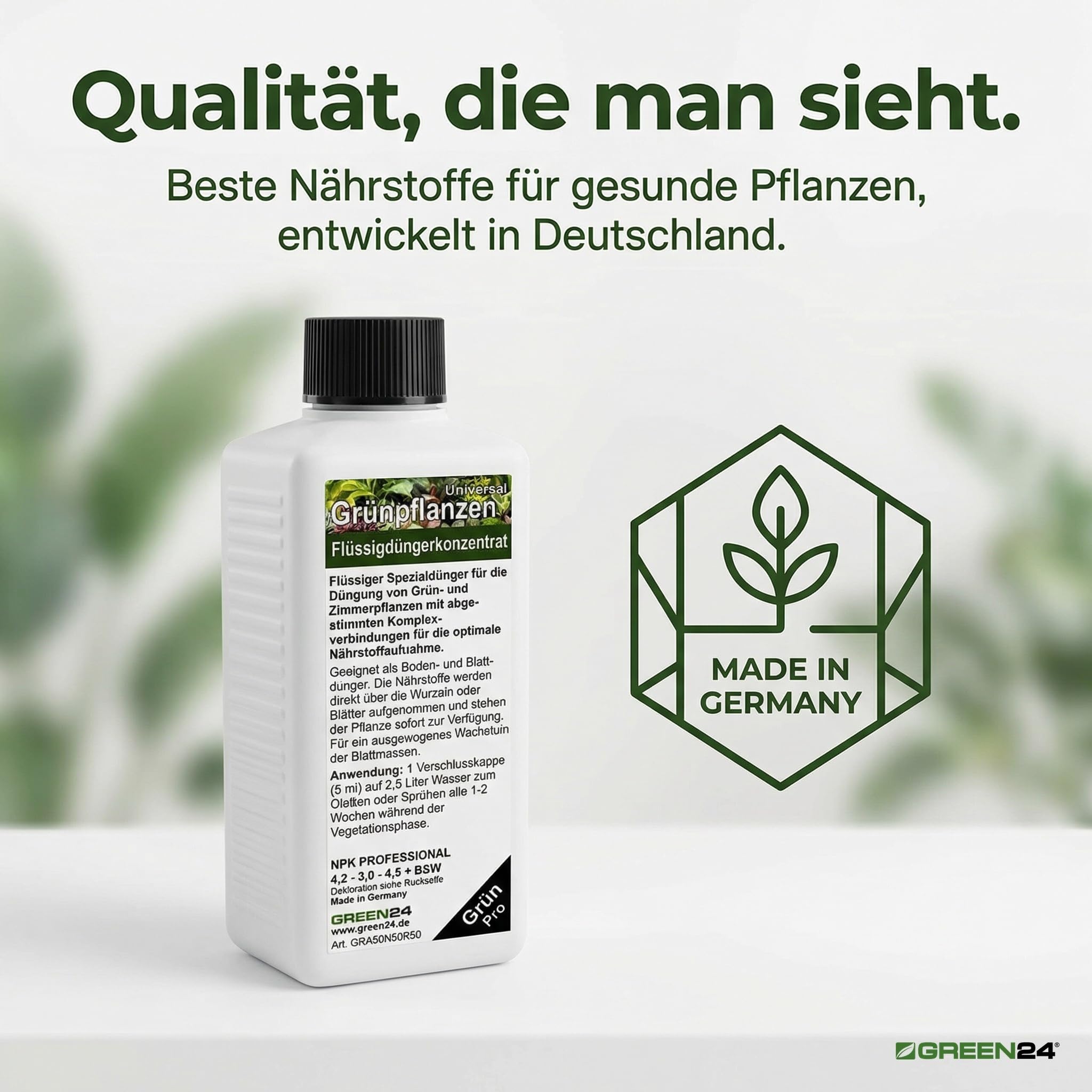 GREEN24 Nawóz do roślin pokojowych, profesjonalny nawóz do roślin zielonych, nawóz płynny High Tech